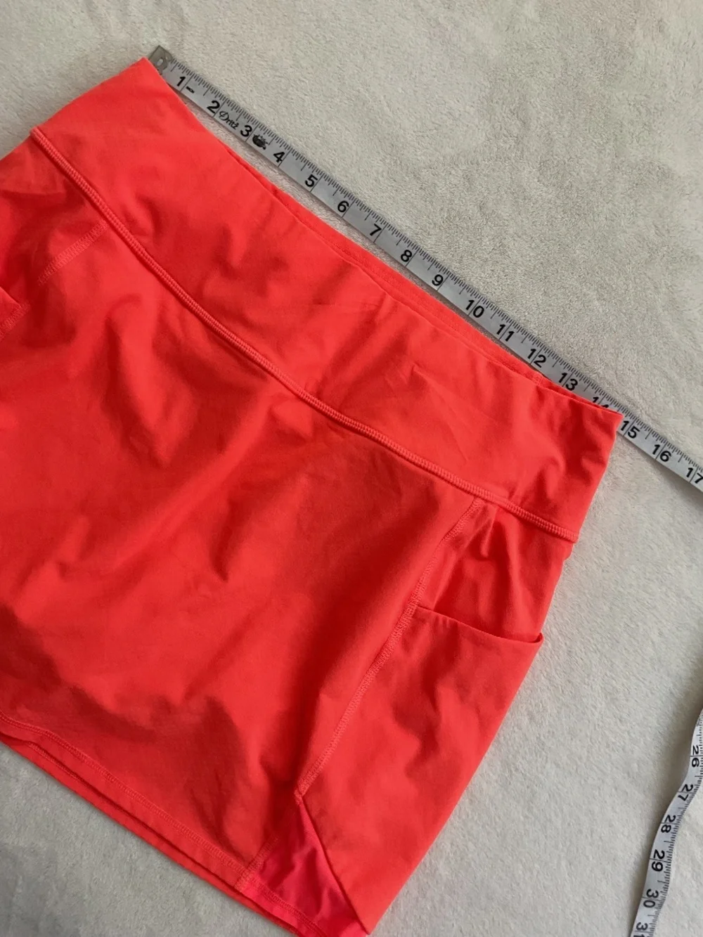 Athleta Neon Orange Athletic Skort Built In Shorts Pockets Small Tennis Athletic
